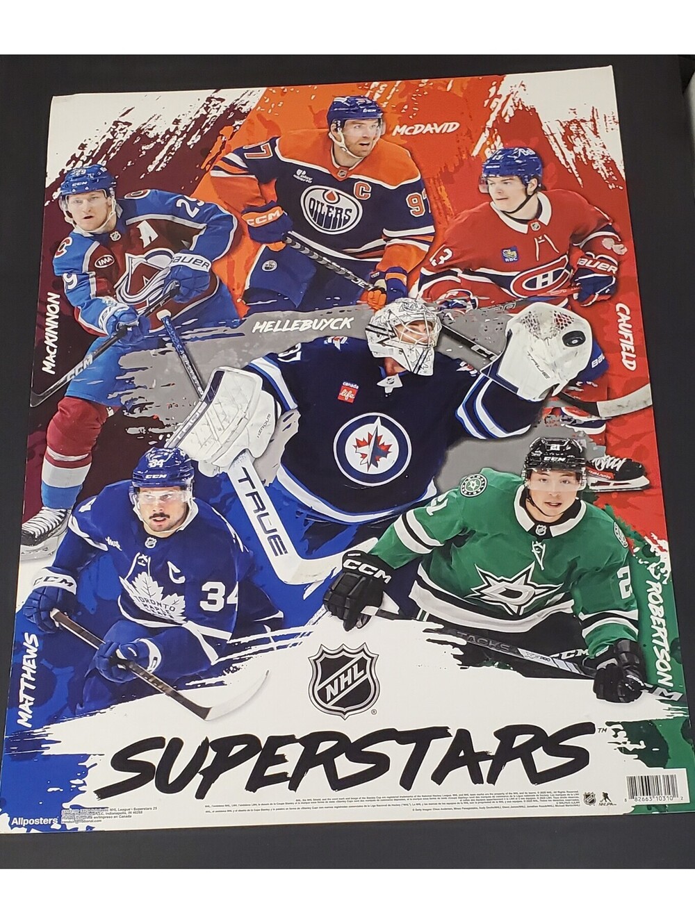 NHL Superstars Hockey Poster Featuring Top Players 1"x24" GC